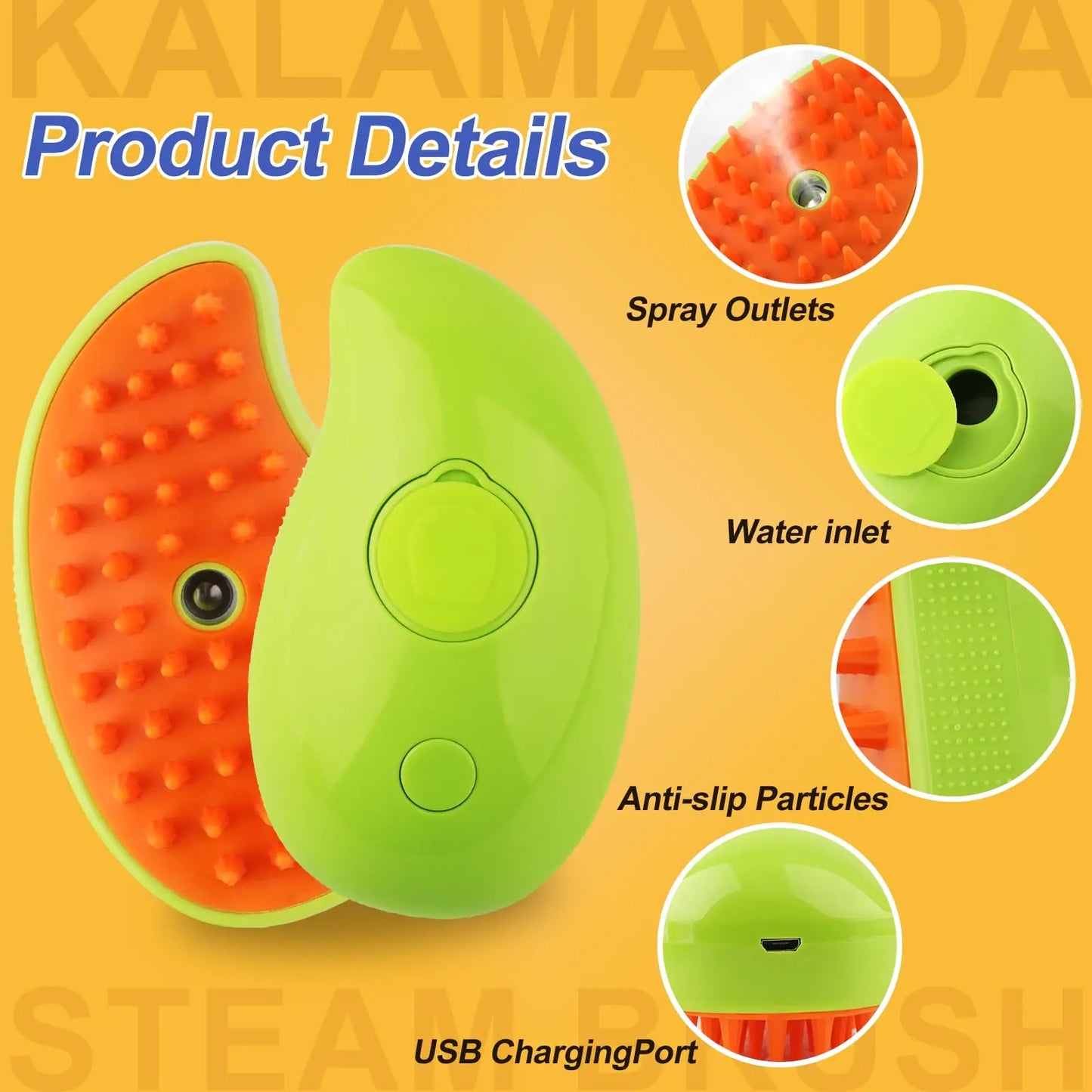 3-in-1 Electric Steamy Pet Grooming Brush – Hair Removal, Cleaning & Massage Comb for Cats & Dogs